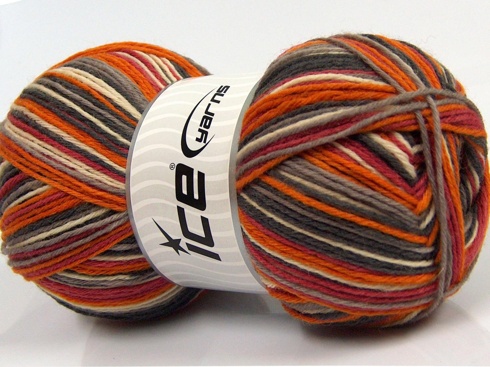 Glamor Sock Red, Cream, Orange, Grey Shades