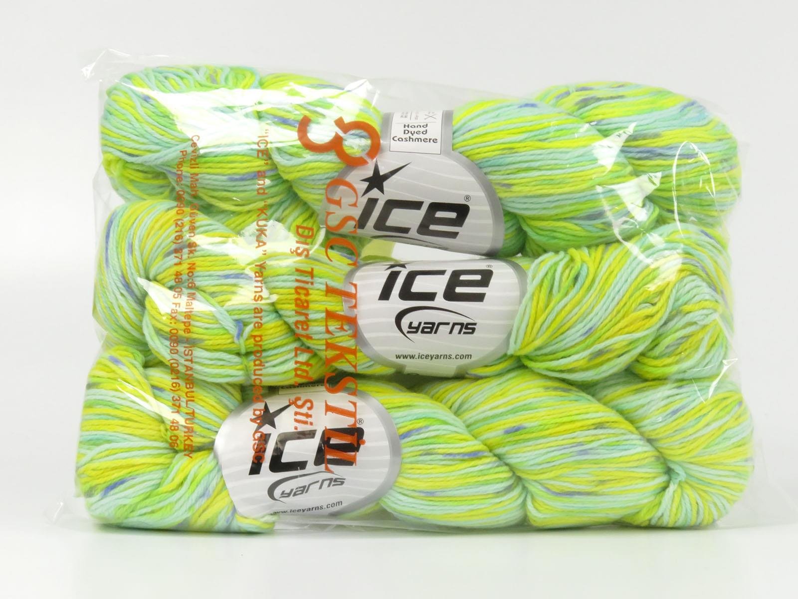 Hand Dyed Cashmere Green Shades, Blue Shades