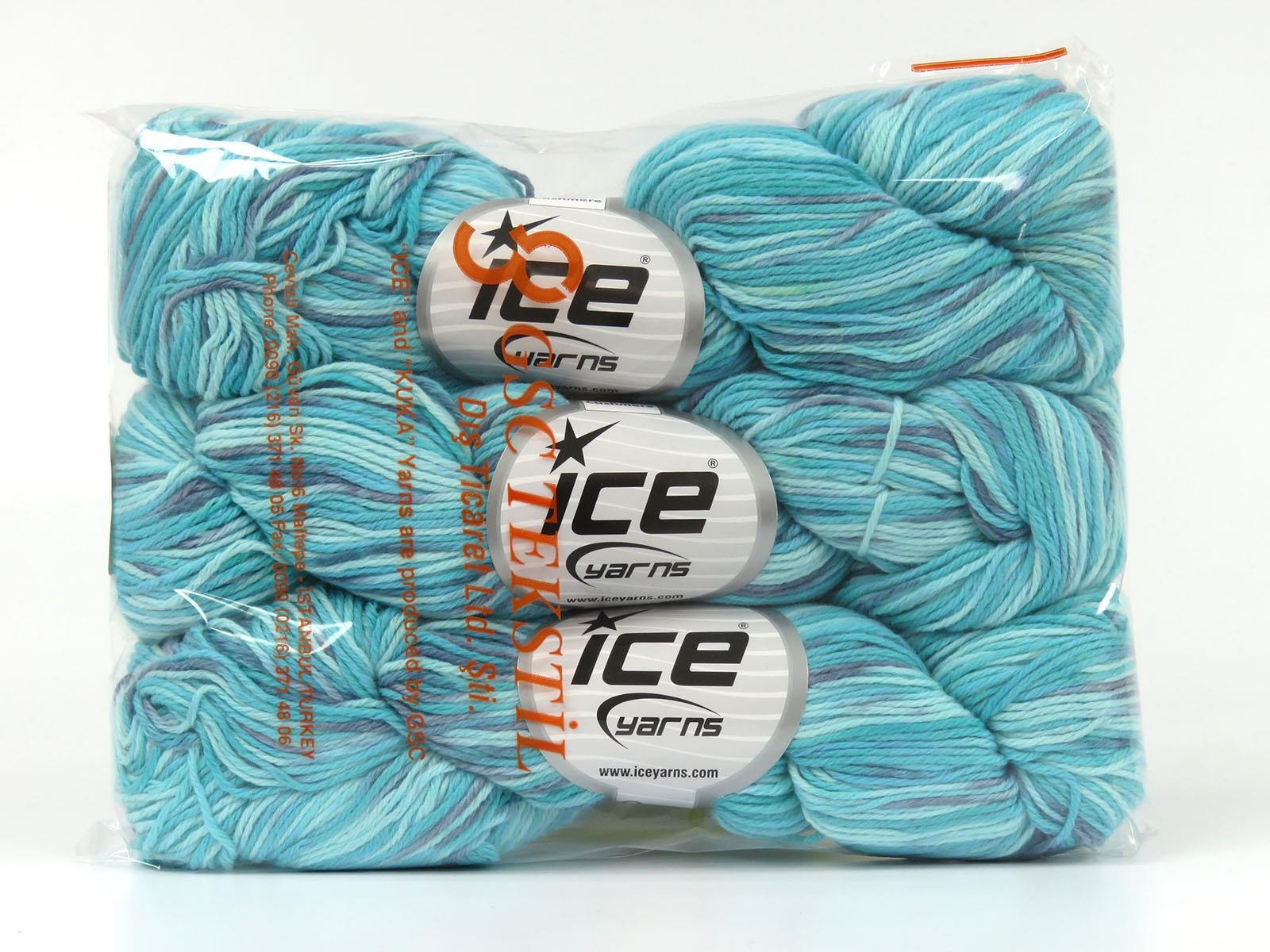 Hand Dyed Cashmere Grey Shades, Turquoise Shades
