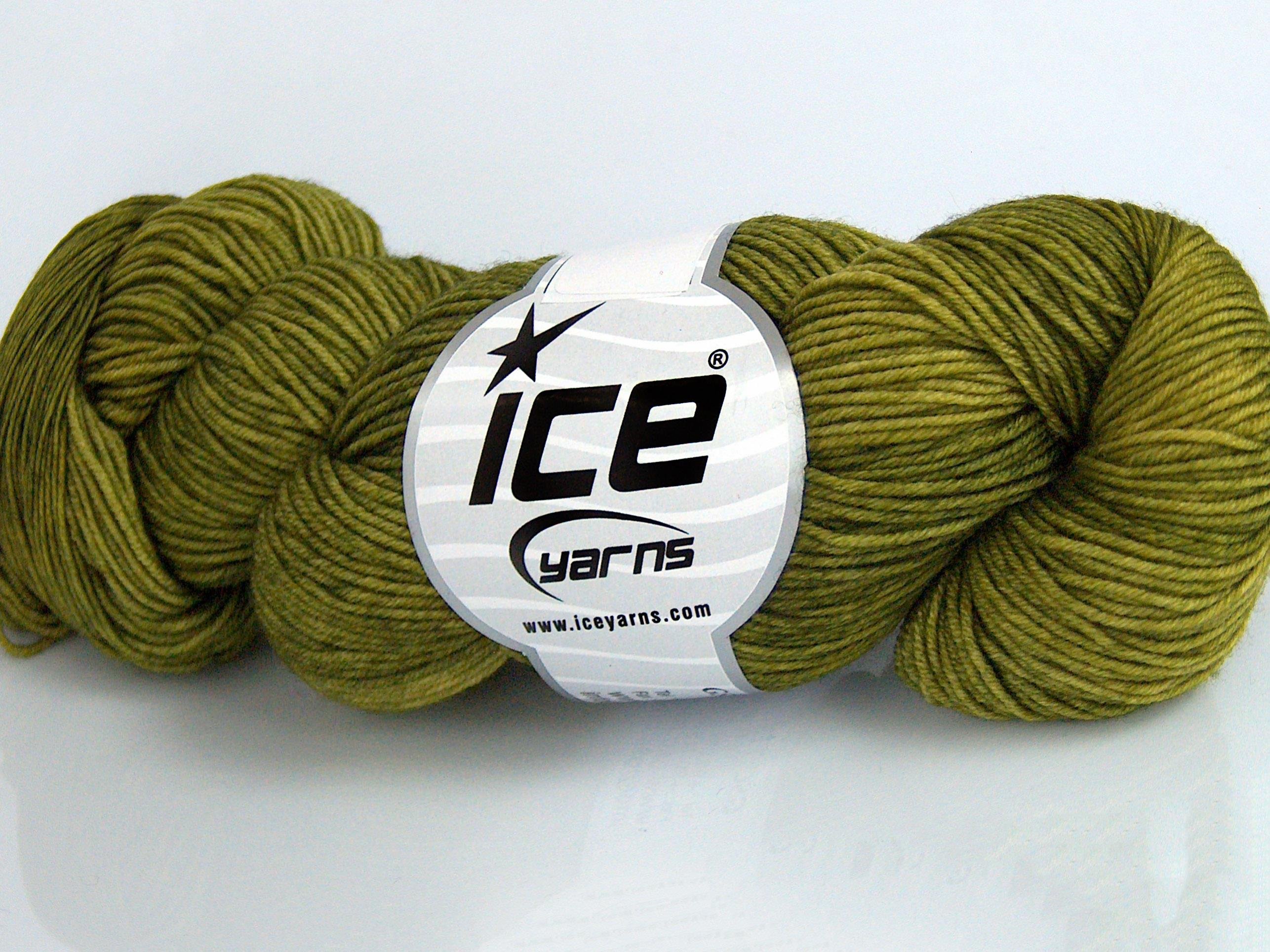 Hand Dyed Merino Extrafine Green Guacamole