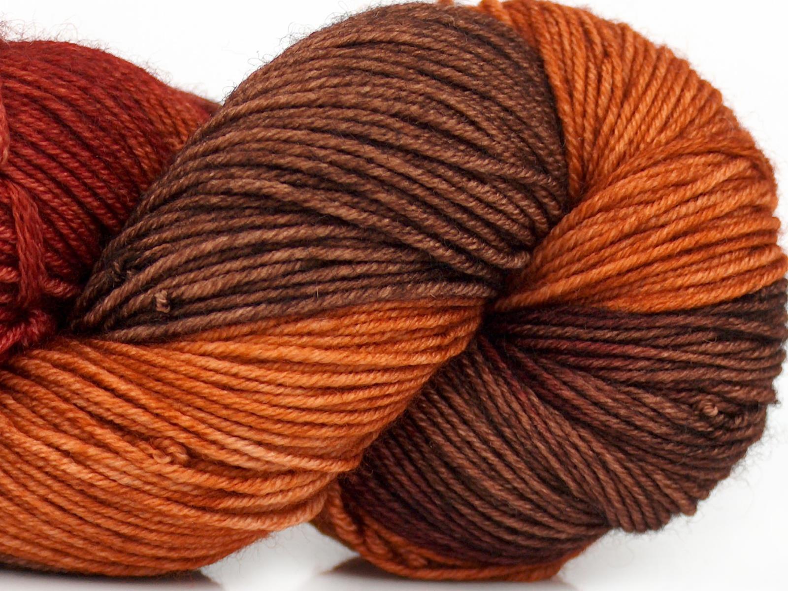 Hand Dyed Sock Merino Brown, Burgundy, Gold