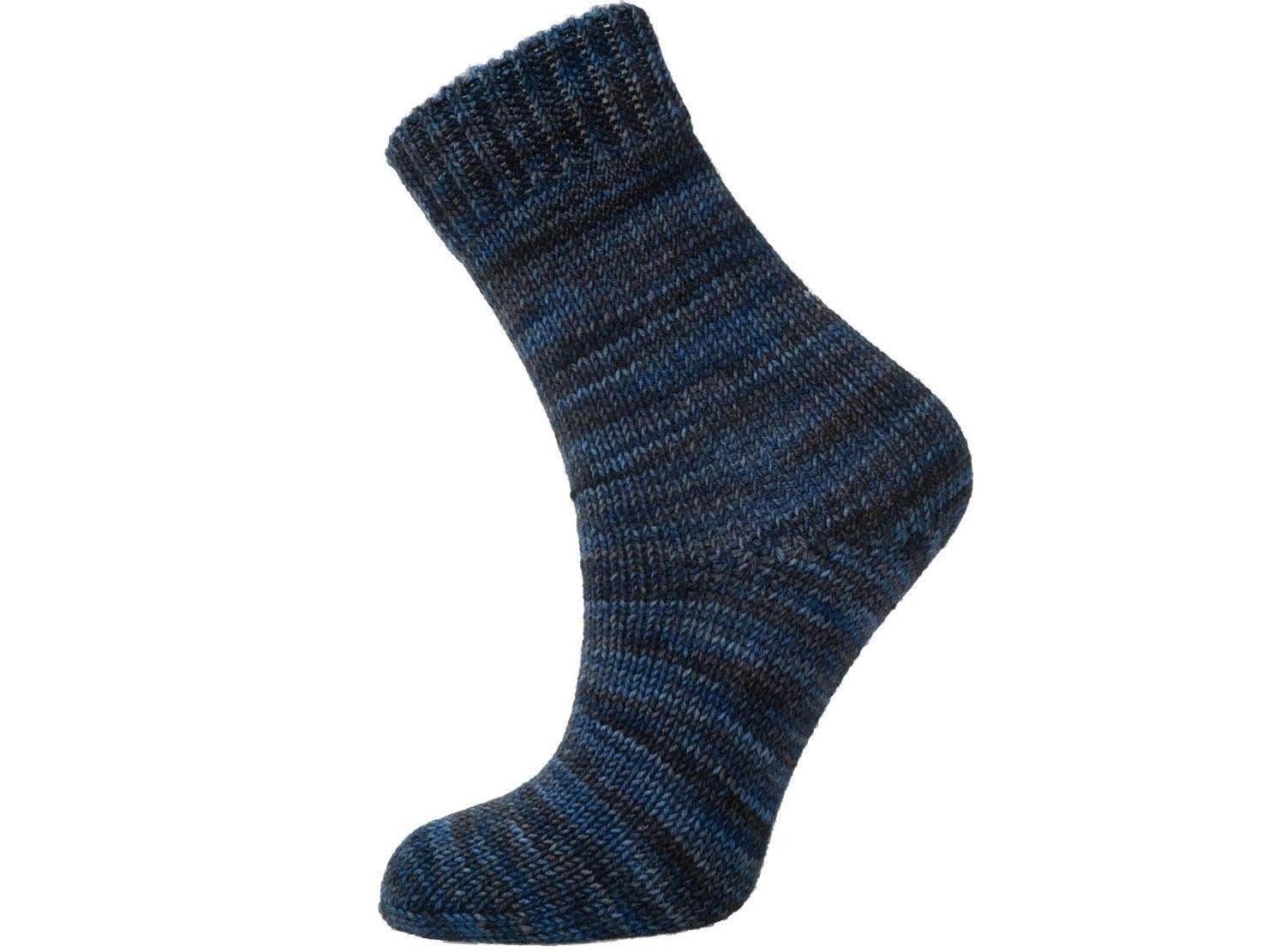 Hand Dyed Sock Merino Camel, Blue Shades