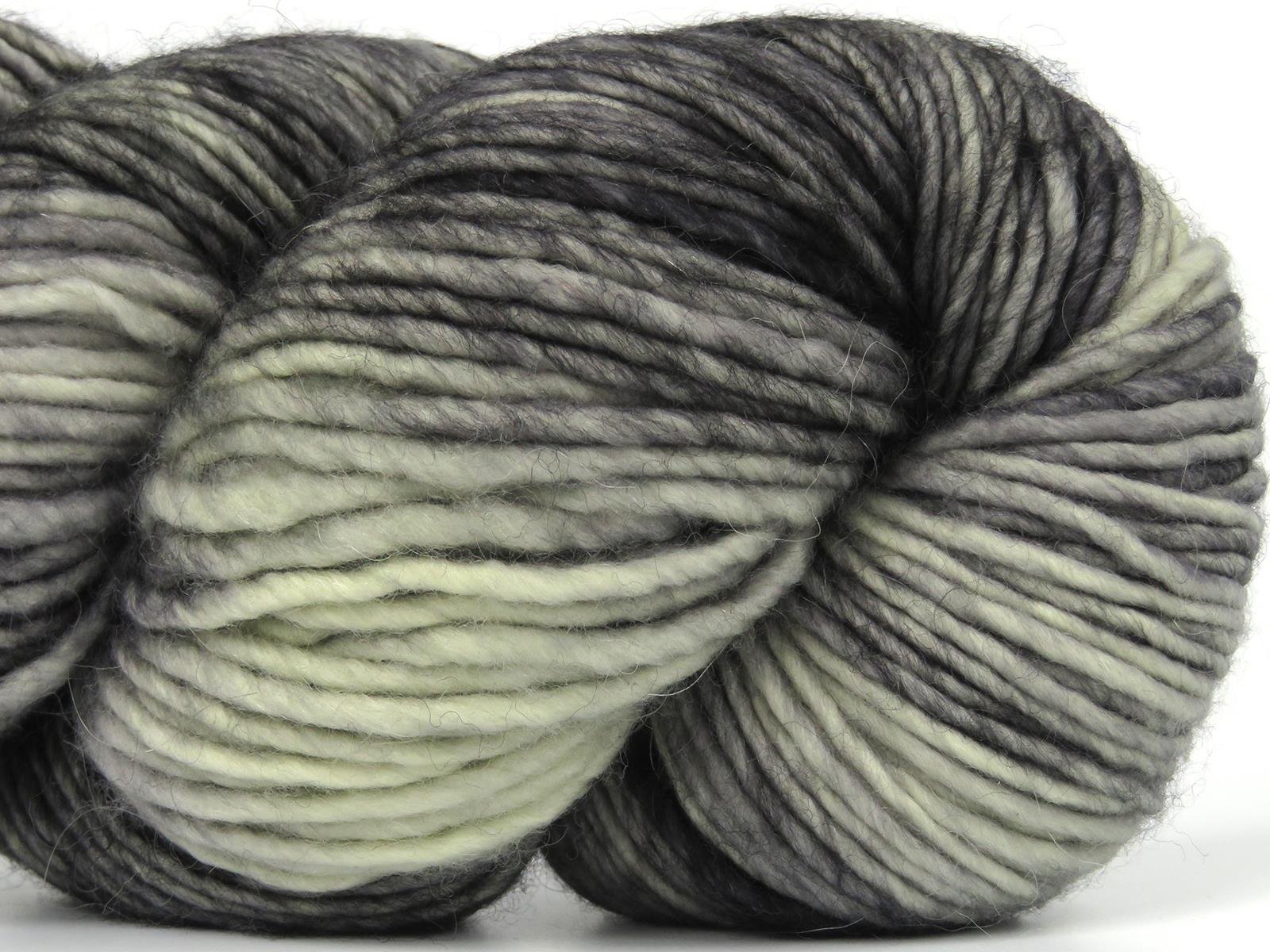 Hand Dyed Superwash Merino Black, Grey Shades