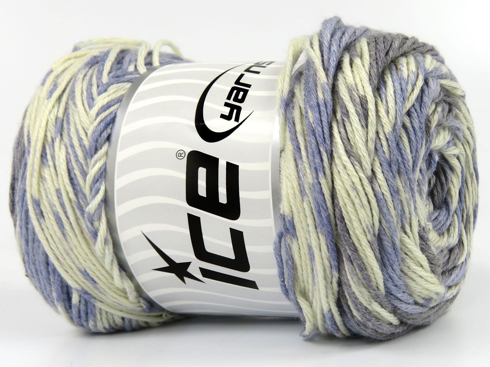 Jacquard Cotton Blue, Cream, Grey