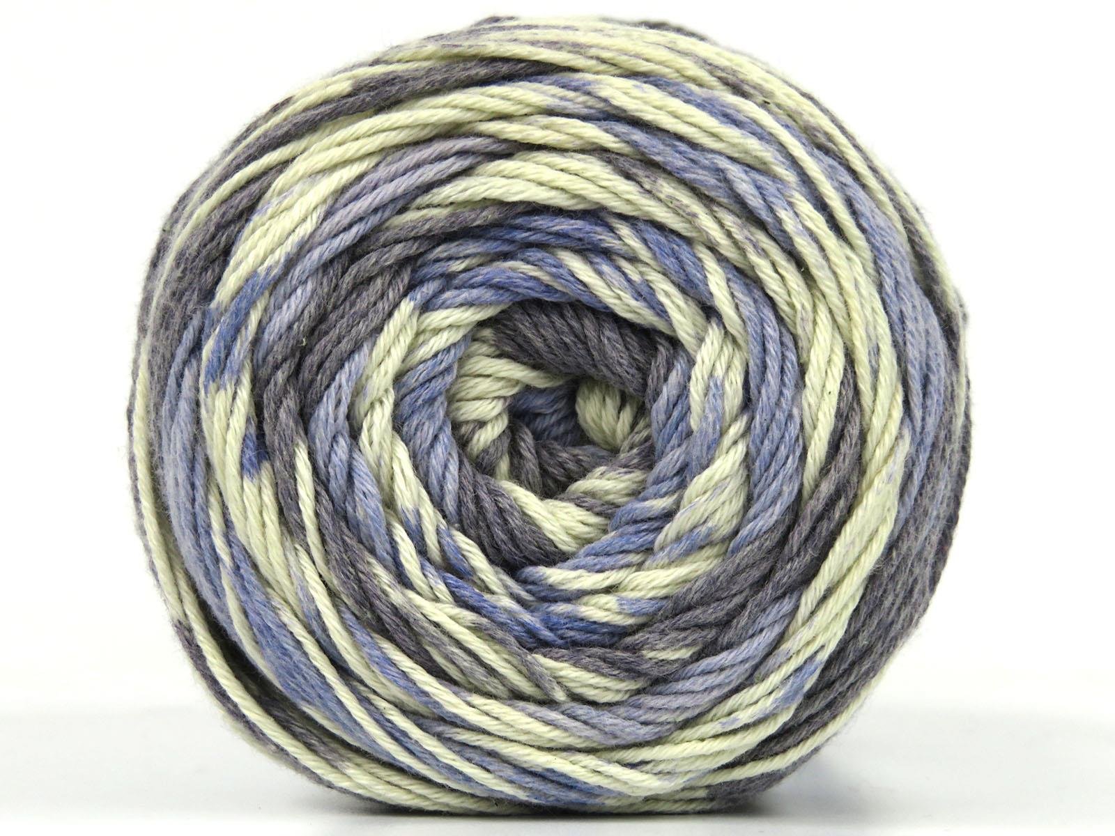 Jacquard Cotton Cream, Grey, Light Blue