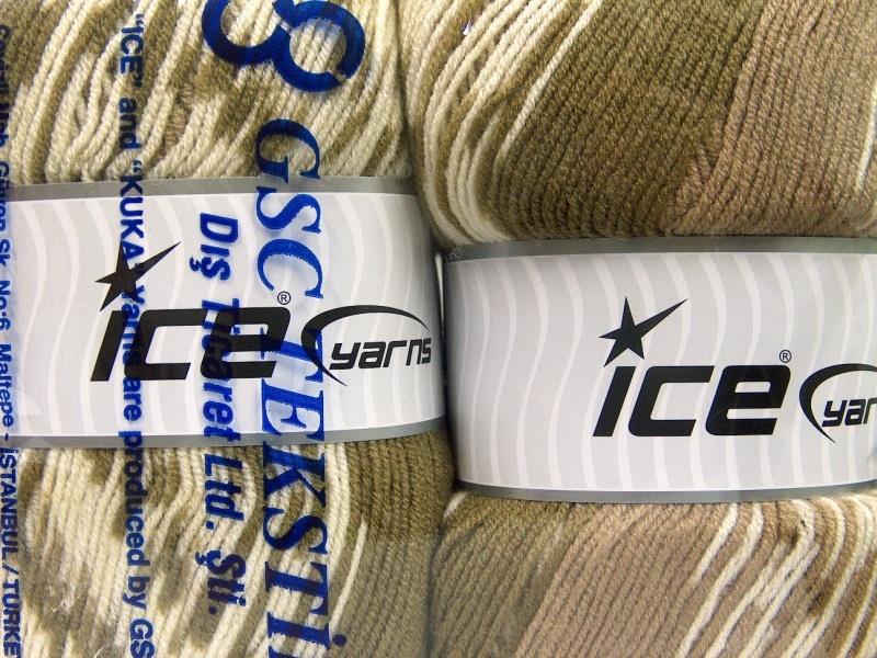 Jacquard Wool Cream, Camel, Khaki