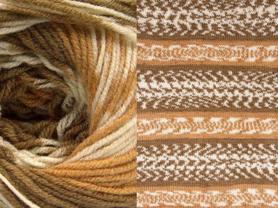 Jacquard Wool Cream, Camel, Light Brown