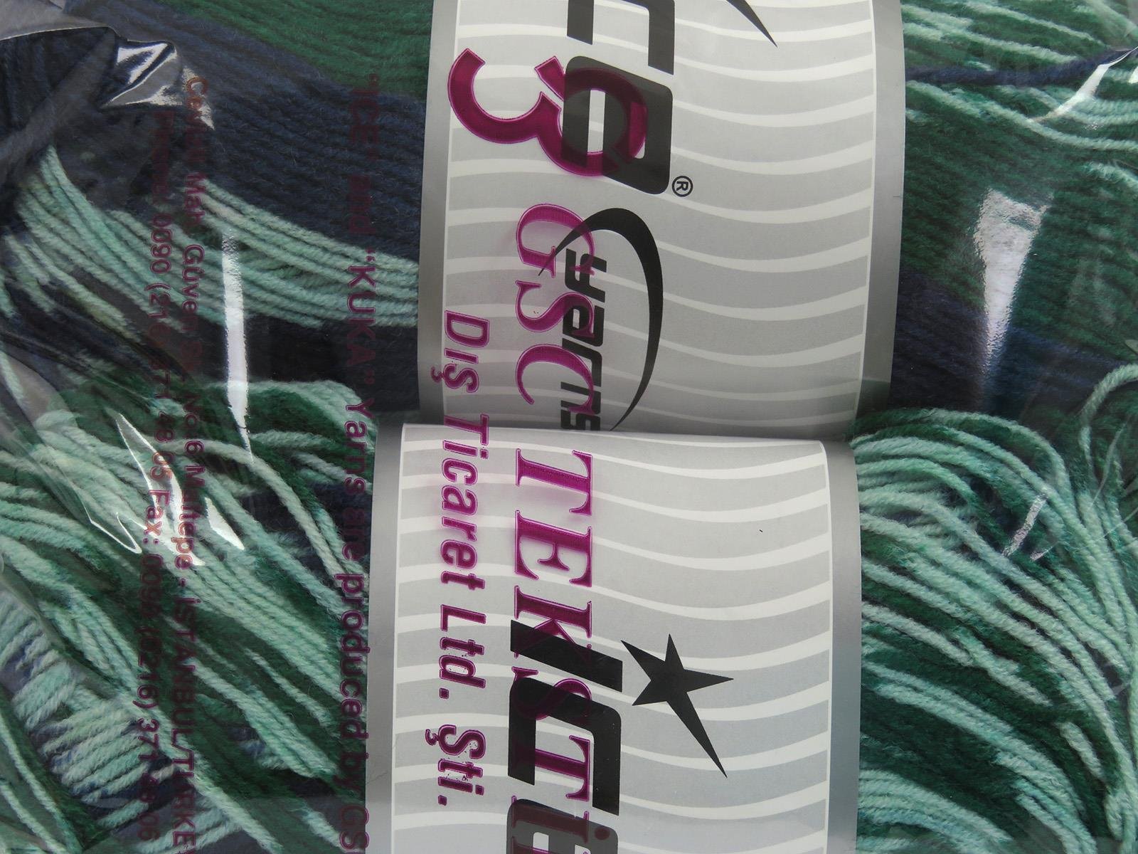 Jacquard Wool Navy, Green Shades