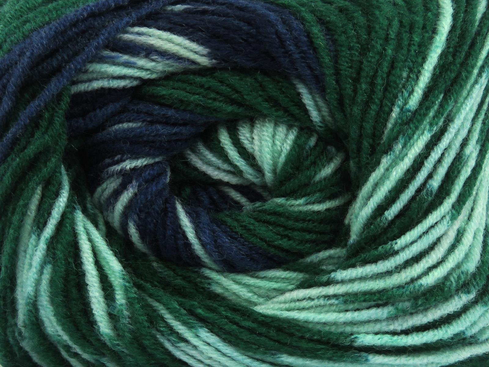 Jacquard Wool Navy, Green Shades
