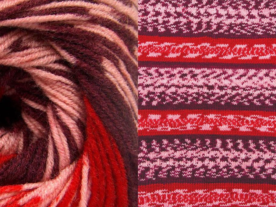 Jacquard Wool Pink, Red, Maroon