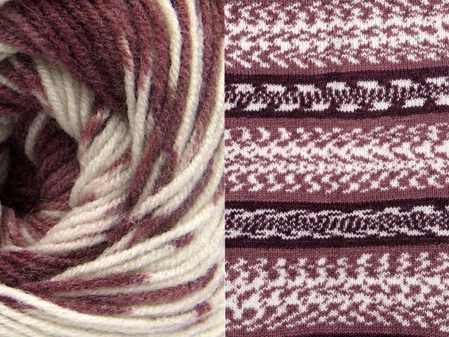 Jacquard Wool White, Maroon Shades