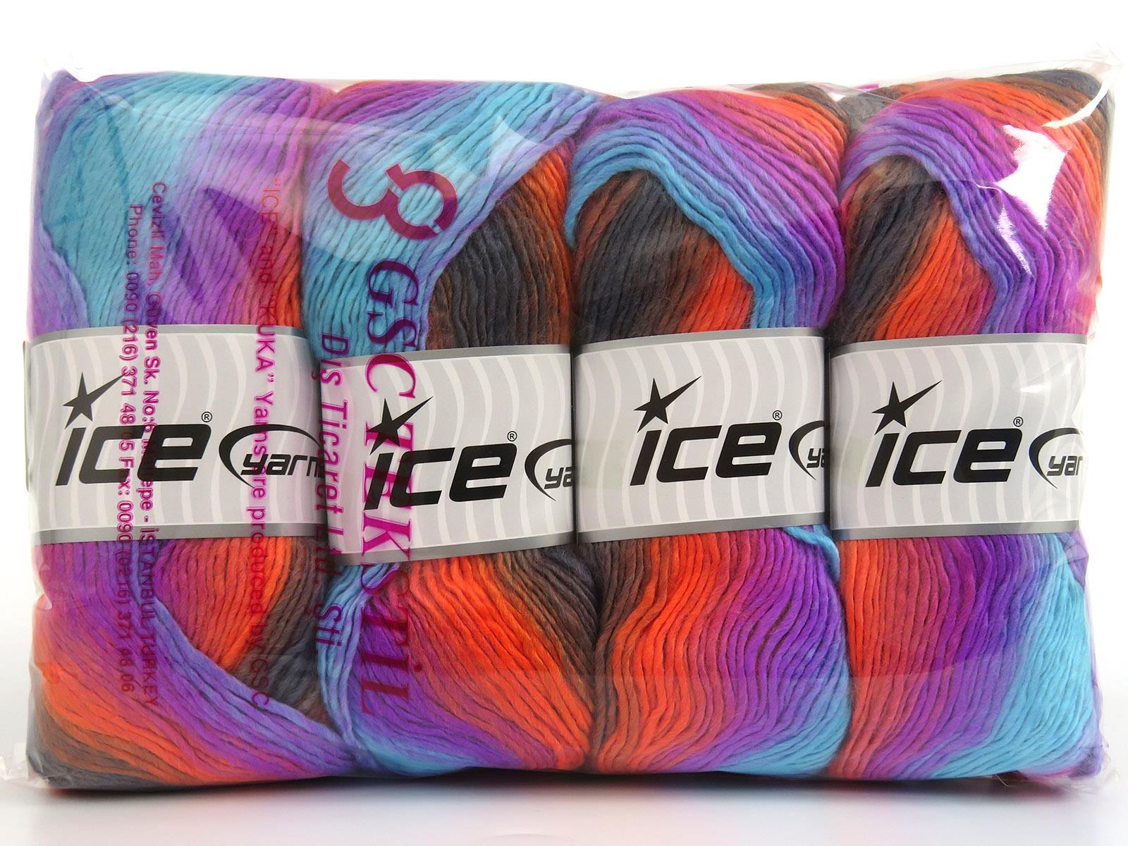 Lana Bella Lilac, Orange, Turquoise, Grey, Fuchsia