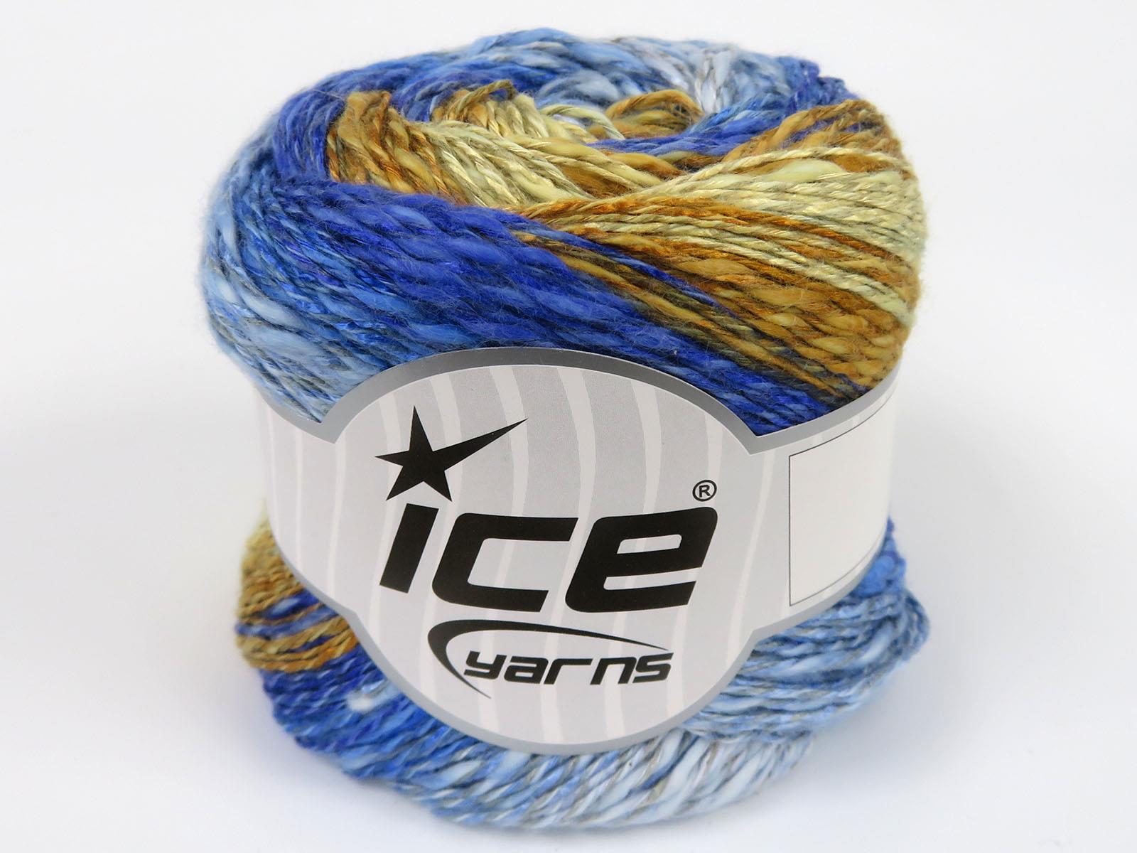 Linen VisCot Blue Shades, Gold Shades