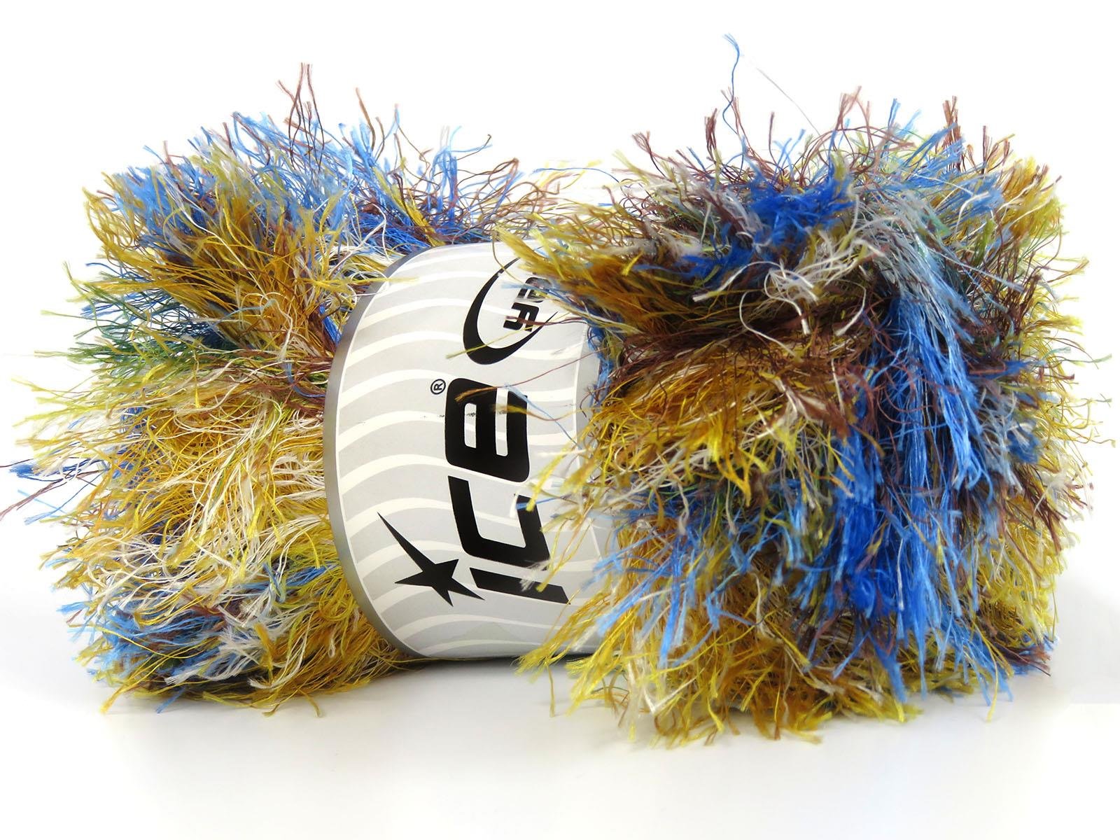 Long Eyelash Rainbow Brown, Blue, White, Yellow