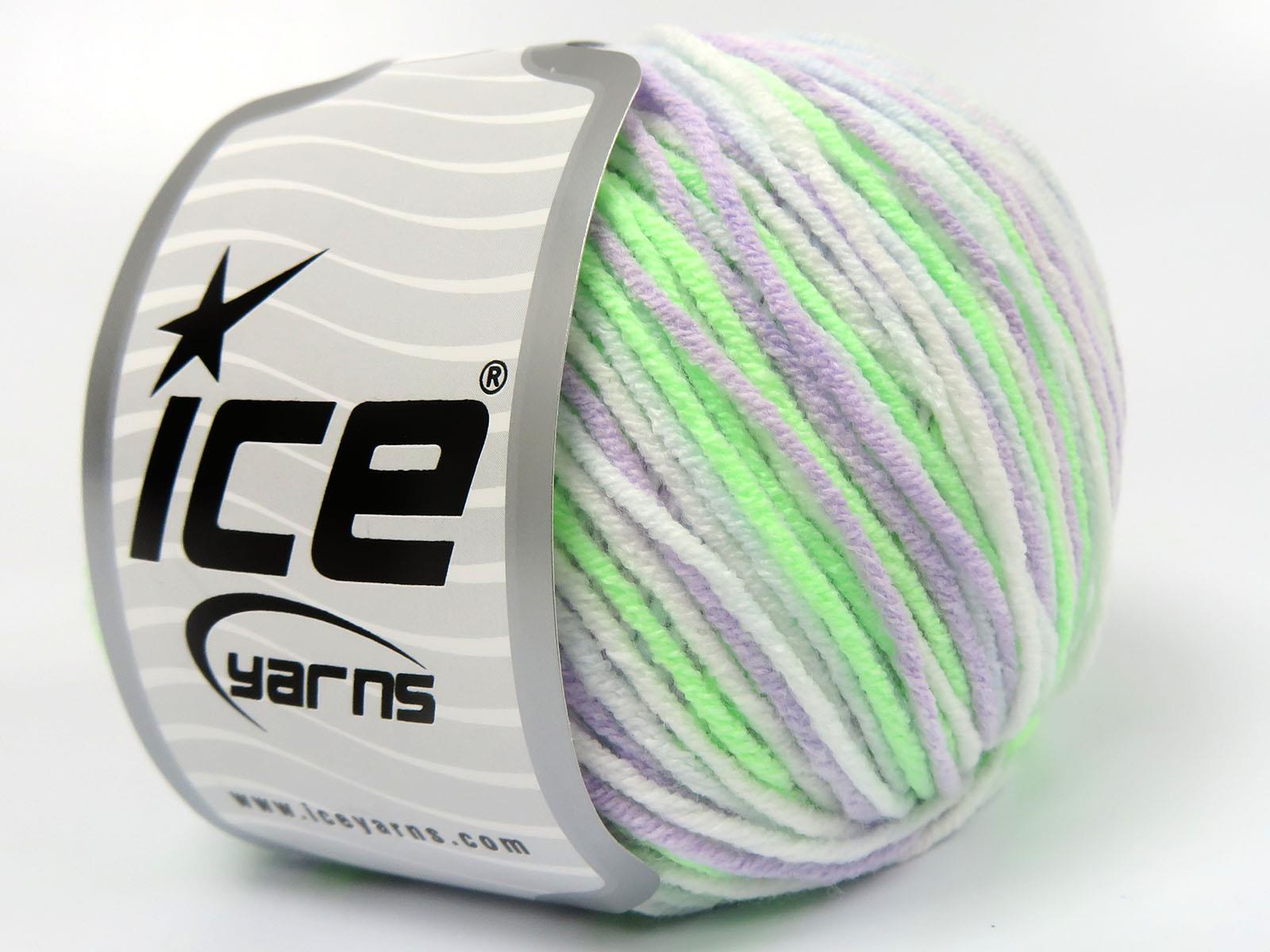 Lorena Pastel White, Lilac, Light Blue, Neon Green