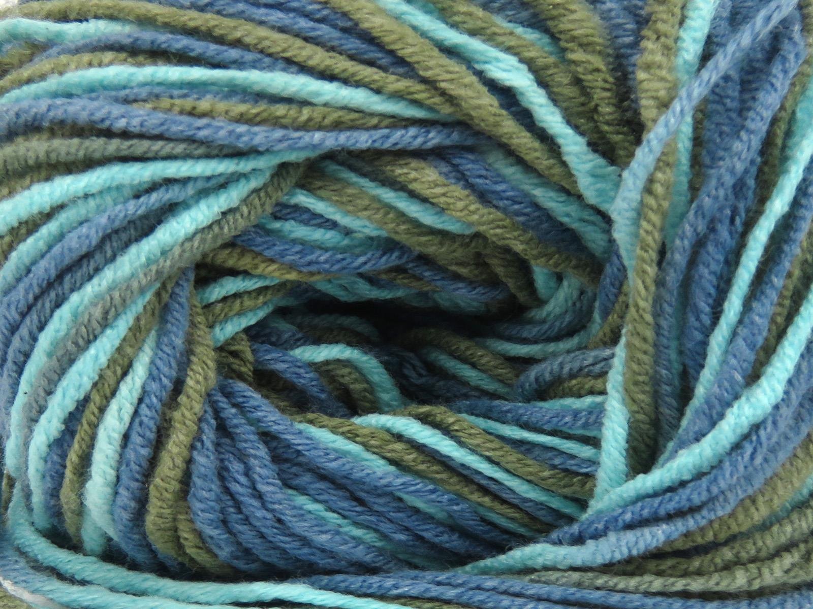 Lorena Print Blue, Khaki, Turquoise Shades