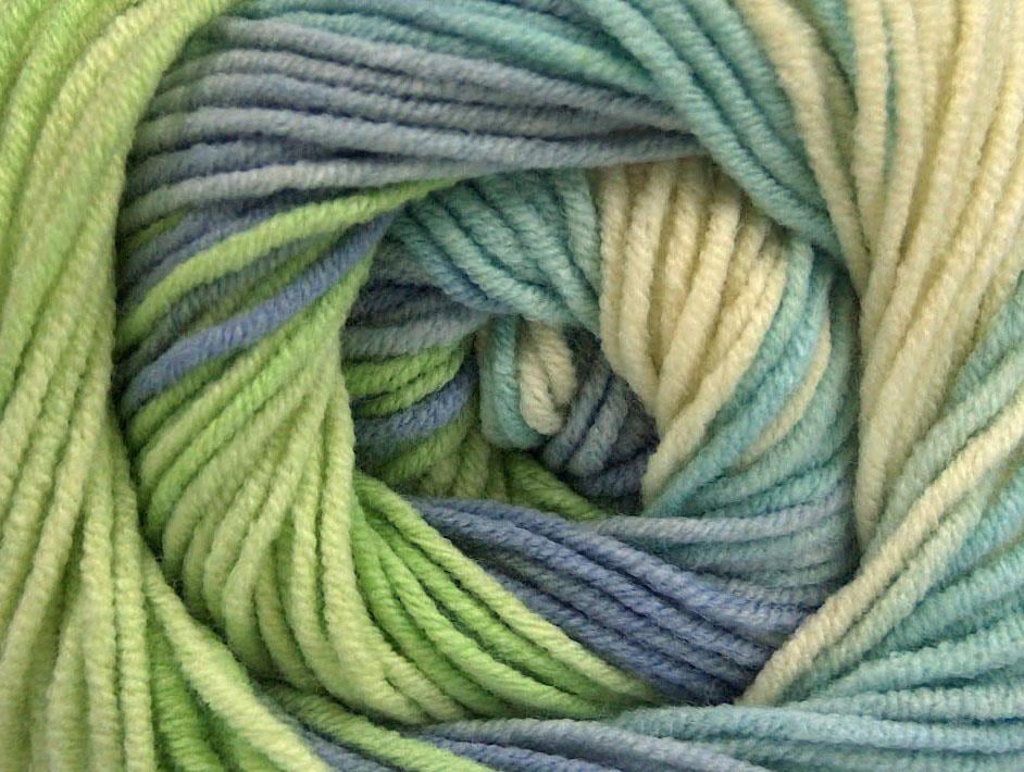 Lorena Print Green, Cream, Blue Shades