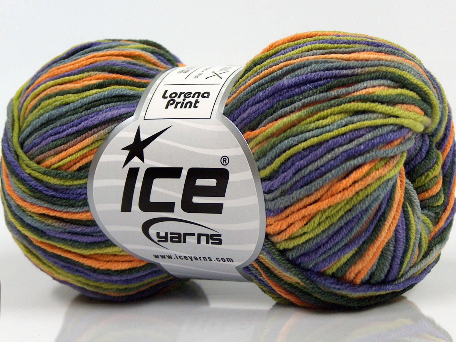 Lorena Print Green, Purple, Orange