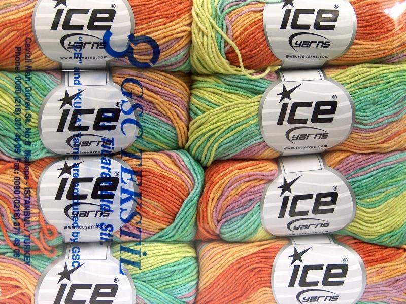 Lorena Print Lilac, Orange, Yellow, Green Shades