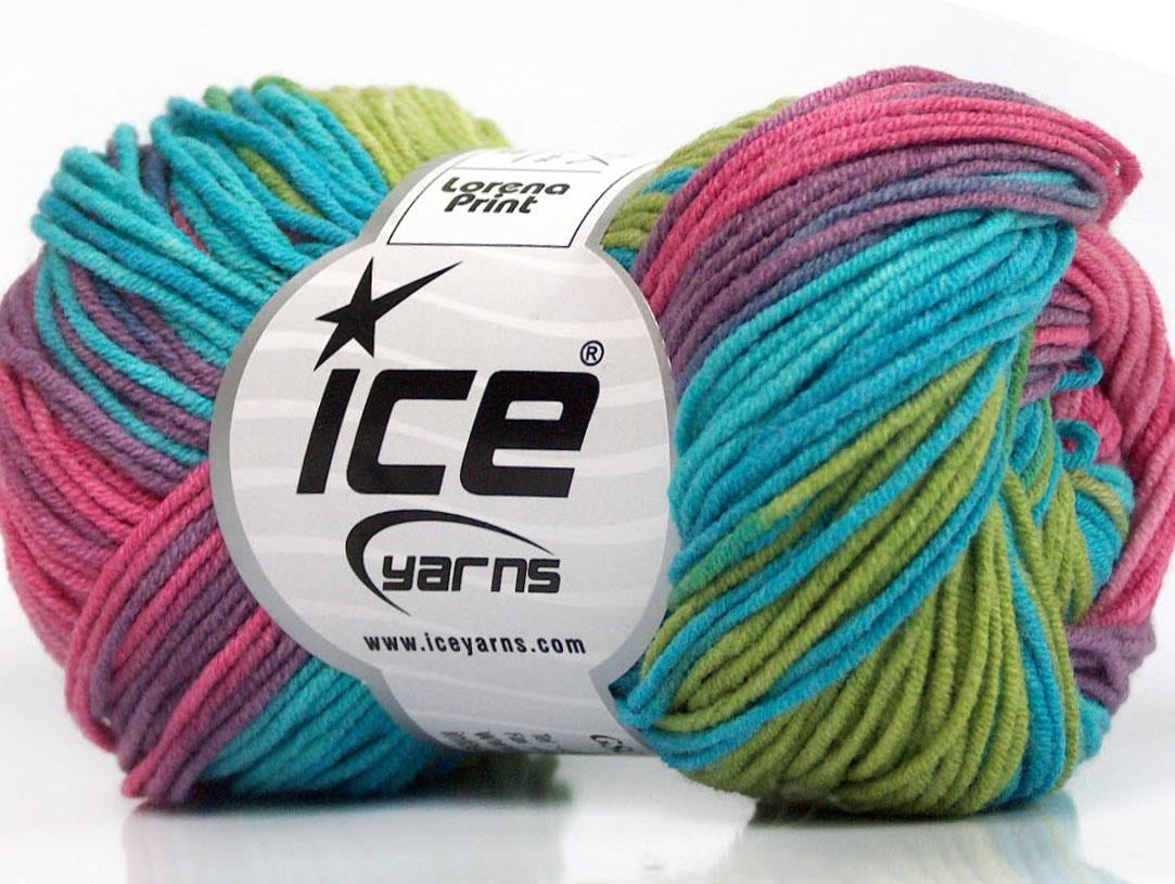 Lorena Print Pink, Lilac, Turquoise, Green Shades
