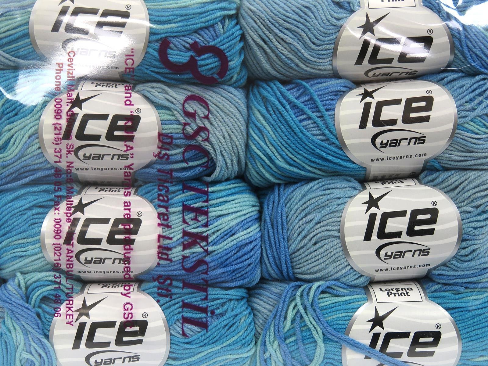 Lorena Print Turquoise, Blue Shades, Mint Green