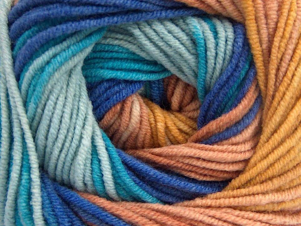 Lorena Print Turquoise, Blue Shades, Rose Brown, Cafe Latte