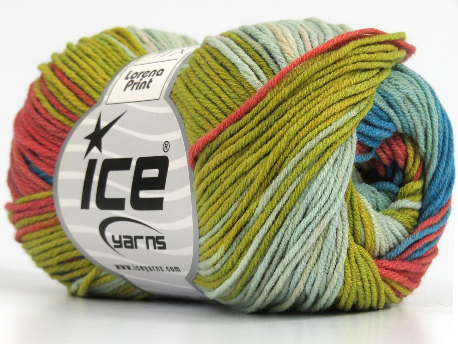 Lorena Print Turquoise, Gold, Green Shades, Salmon