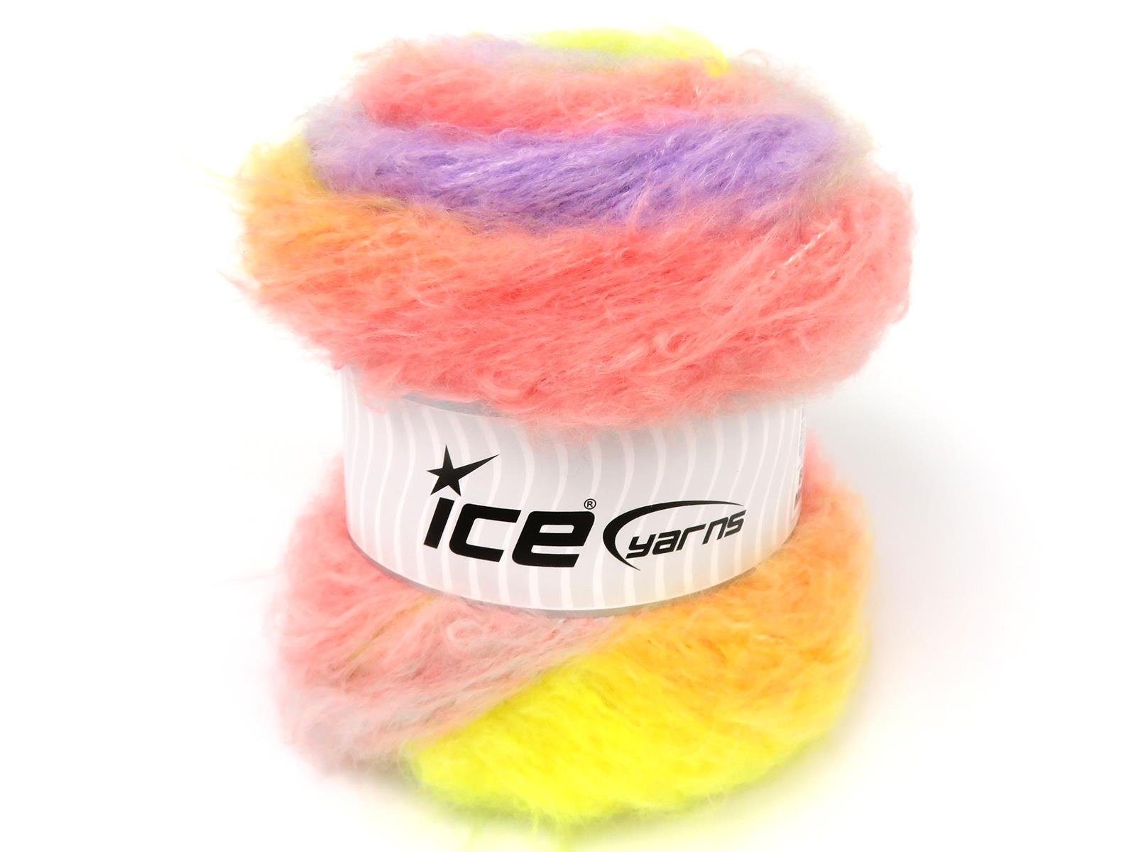 Lot of 2 x 150gr Skeins Ice Yarns BELLA MOHAIR (15% Mohair) Yarn Mint Green Yellow Light Salmon Lilac
