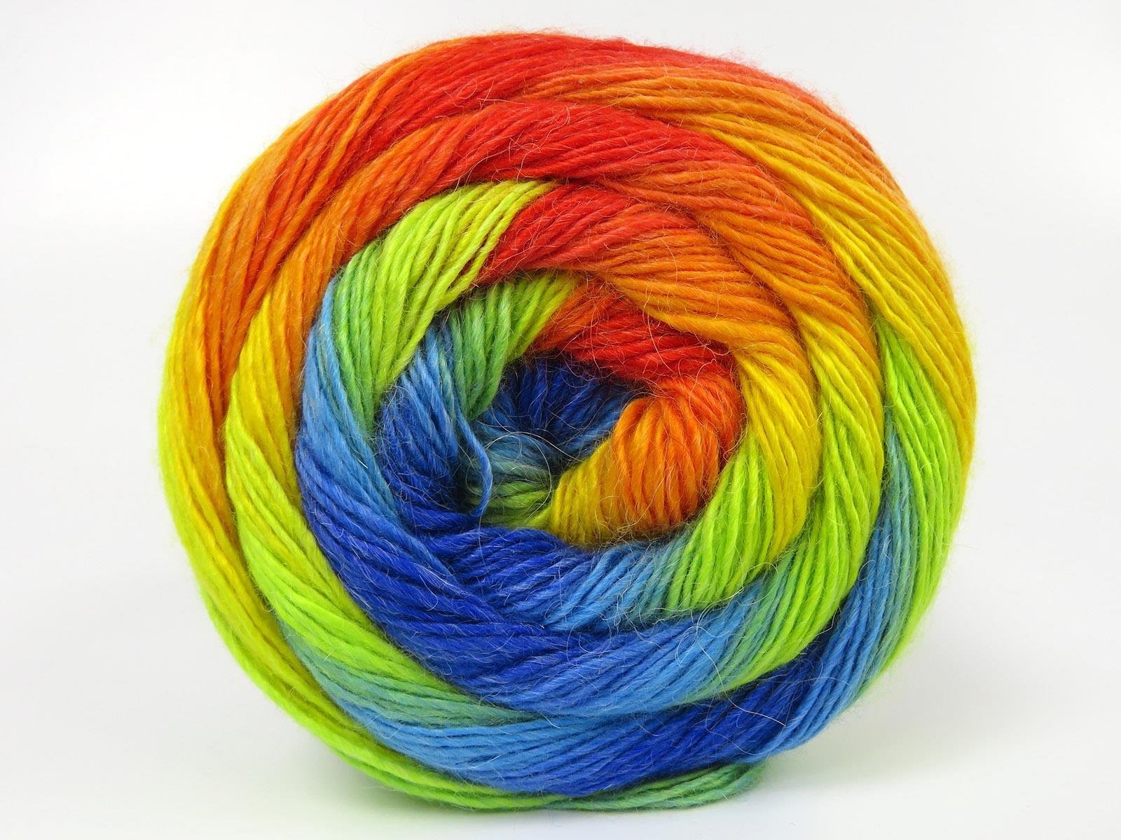Lot of 2 x 150gr Skeins Ice Yarns CAKES ALPACA FINE Hand Knitting Yarn Rainbow