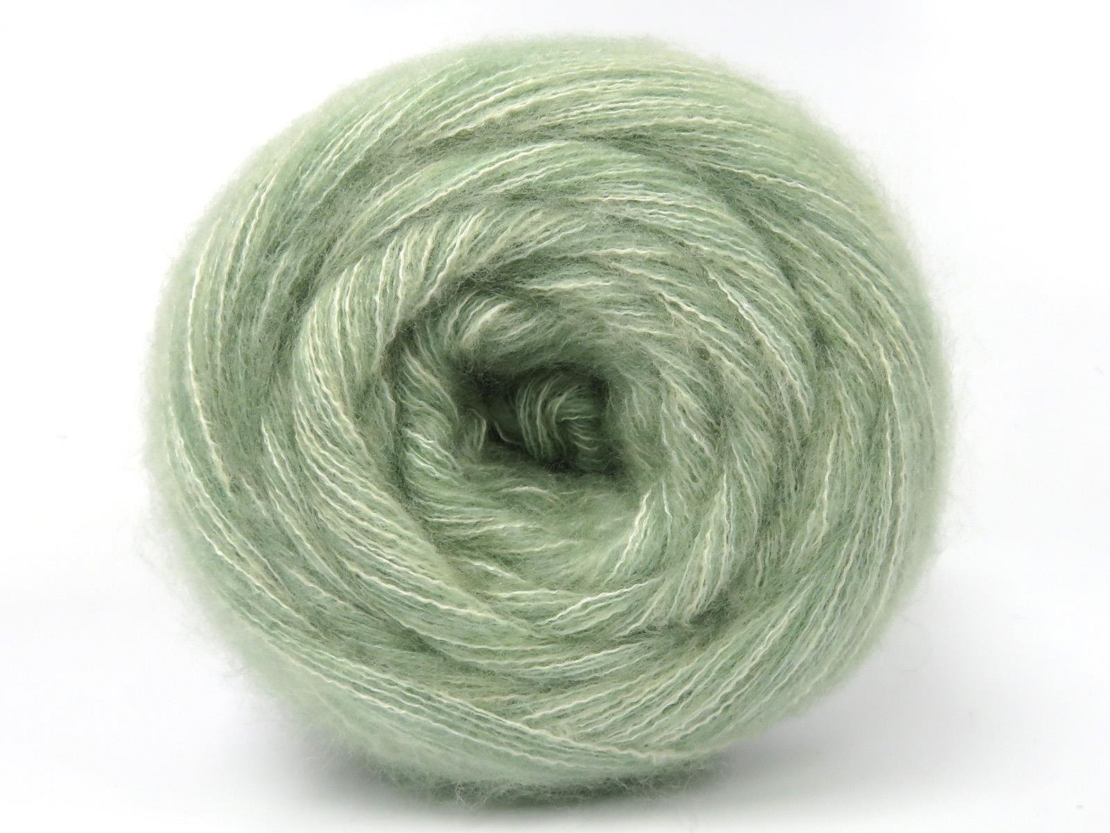 Lot of 2 x 150gr Skeins Ice Yarns CAKES TOMMY WOOL (10% Wool) Yarn Mint Green Melange