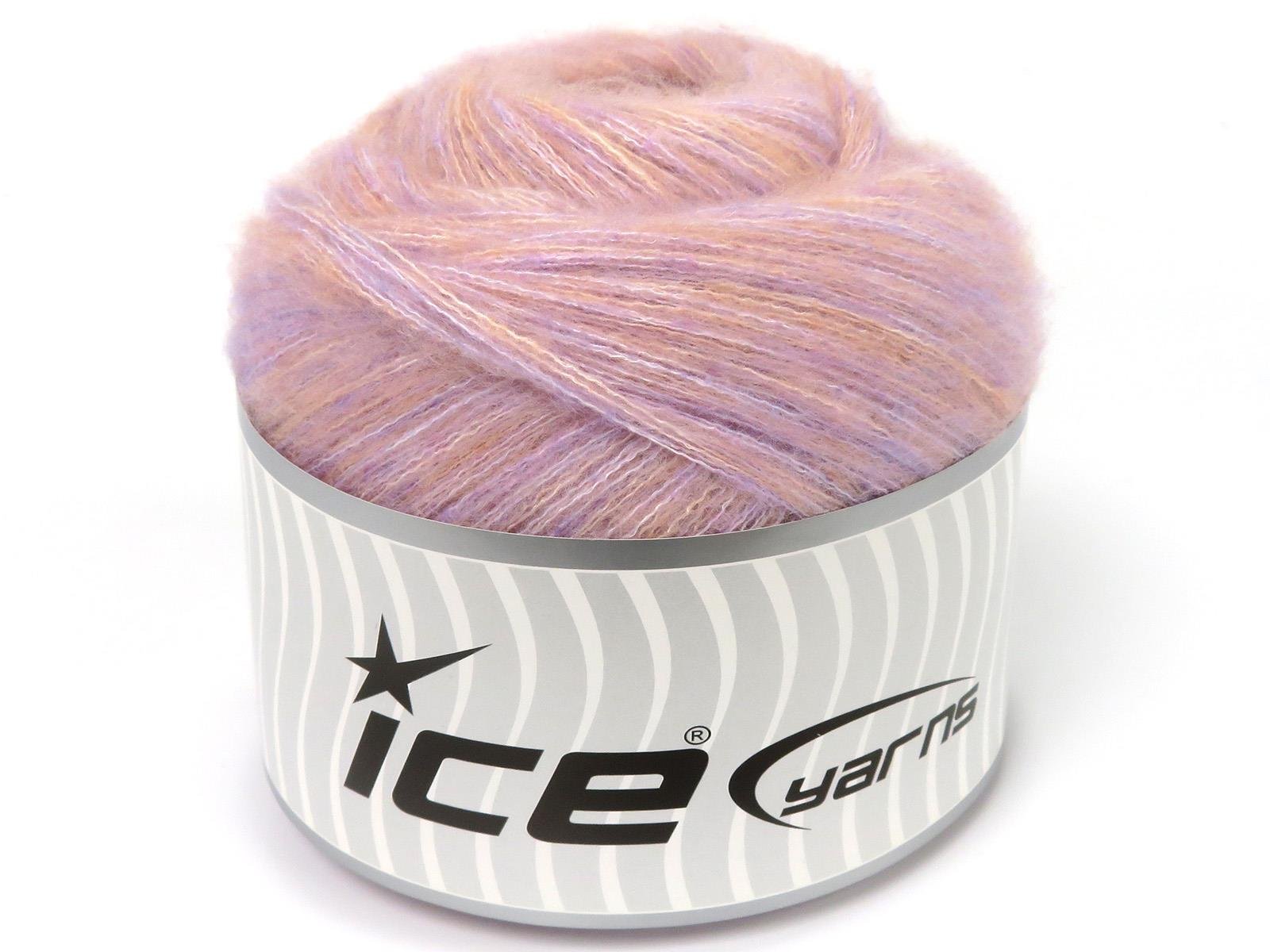Lot of 2 x 150gr Skeins Ice Yarns CAKES TOMMY WOOL (10% Wool) Yarn Light Salmon Light Lilac