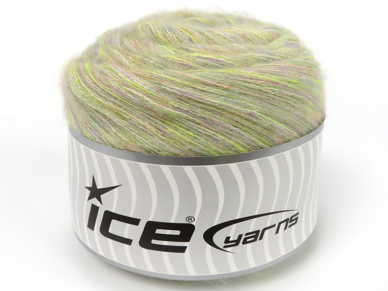Lot of 2 x 150gr Skeins Ice Yarns CAKES TOMMY WOOL (10% Wool) Yarn Light Lilac Light Salmon Green Shades