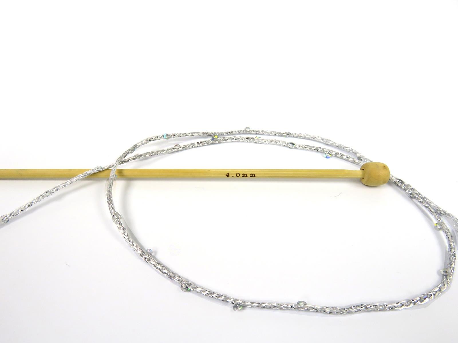 Lot of 2 x 200gr Skeins Ice Yarns MACRAME GLITZ PAILLETTE (10% Paillette) Yarn Silver Grey