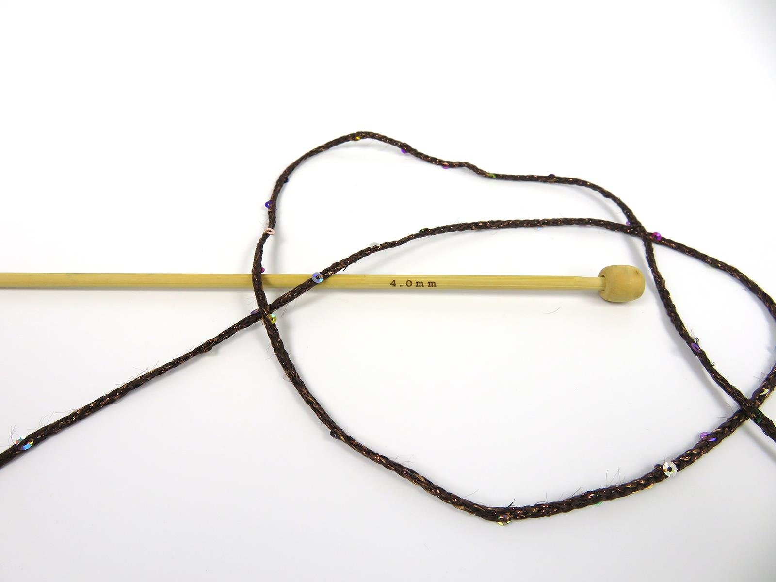 Lot of 2 x 200gr Skeins Ice Yarns MACRAME GLITZ PAILLETTE (10% Paillette) Yarn Brown