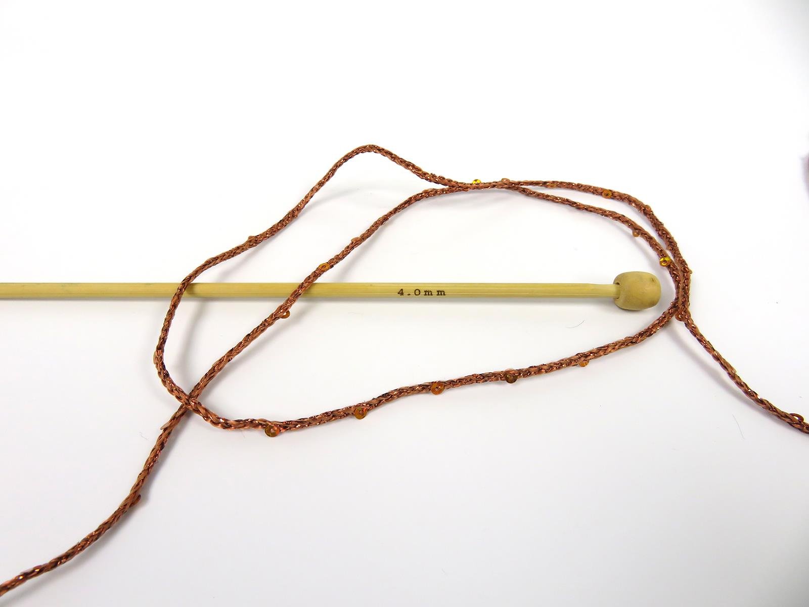 Lot of 2 x 200gr Skeins Ice Yarns MACRAME GLITZ PAILLETTE (10% Paillette) Yarn Copper