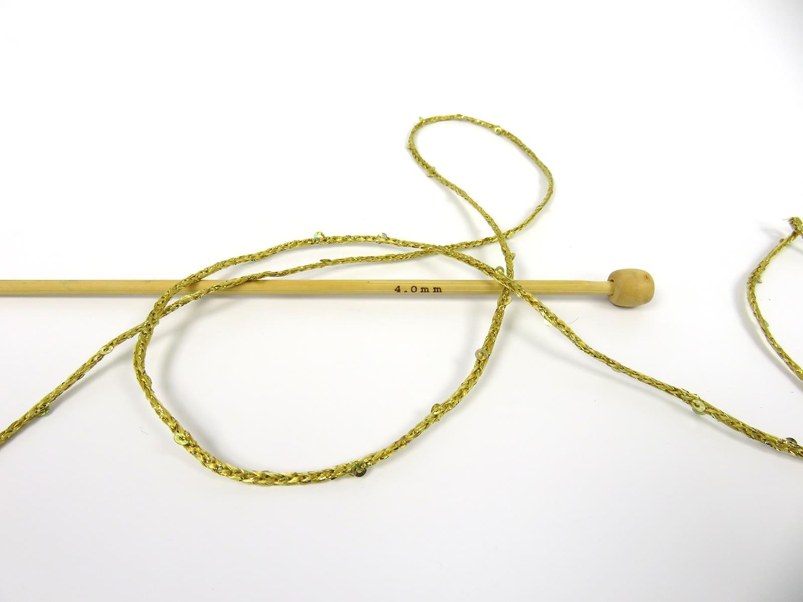 Lot of 2 x 200gr Skeins Ice Yarns MACRAME GLITZ PAILLETTE (10% Paillette) Yarn Gold