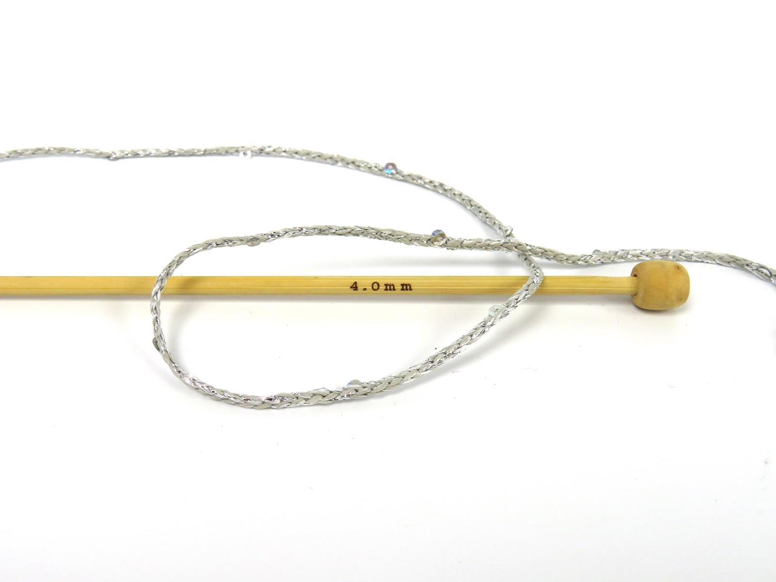 Lot of 2 x 200gr Skeins Ice Yarns MACRAME GLITZ PAILLETTE (10% Paillette) Yarn Light Silver