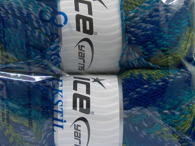 Lot of 2 x 200gr Skeins Ice Yarns MOSAIC Yarn Blue Green Turquoise