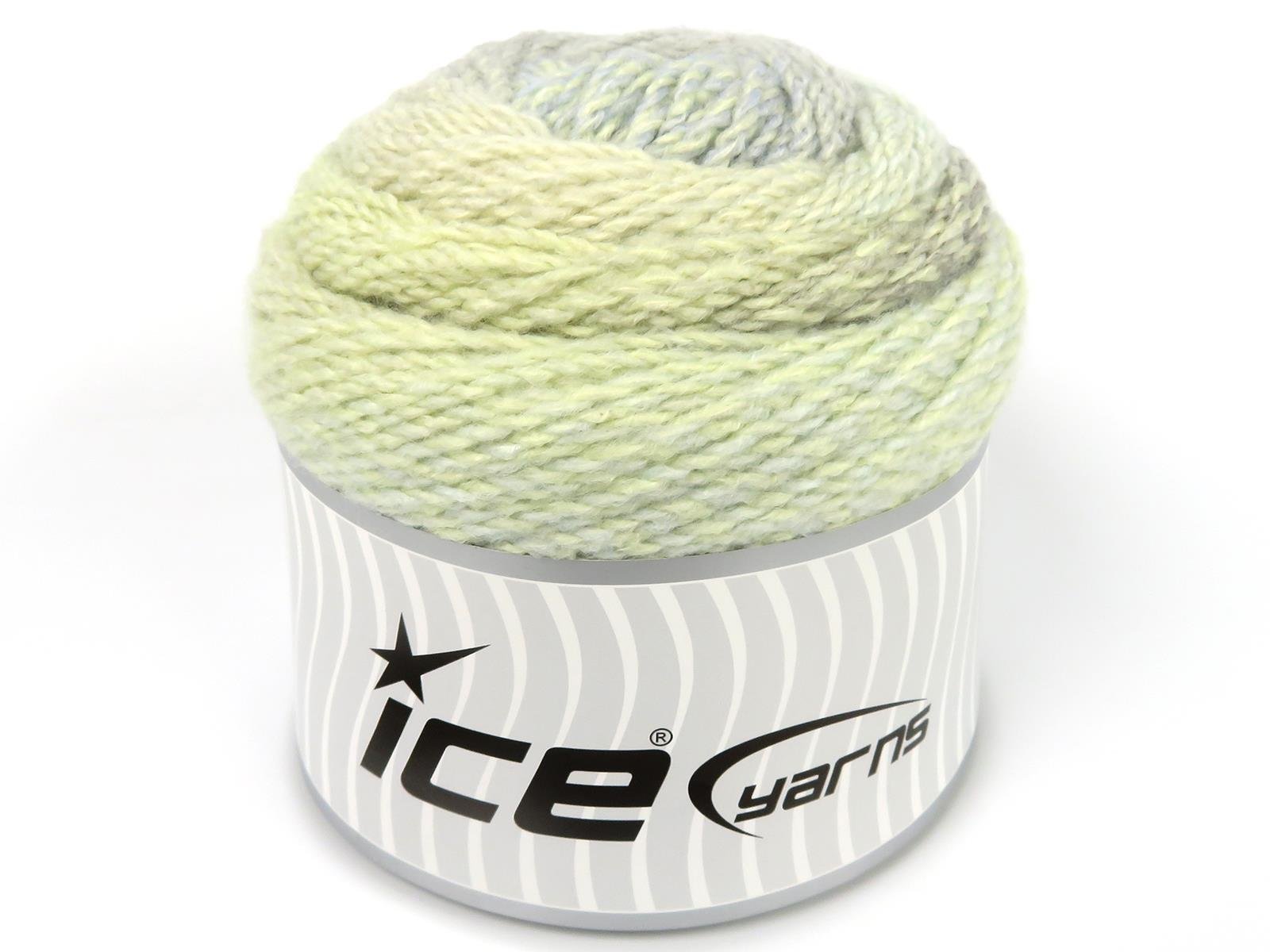 Lot of 2 x 200gr Skeins Ice Yarns MOSAIC COTTON Yarn Grey Shades Light Blue Cream