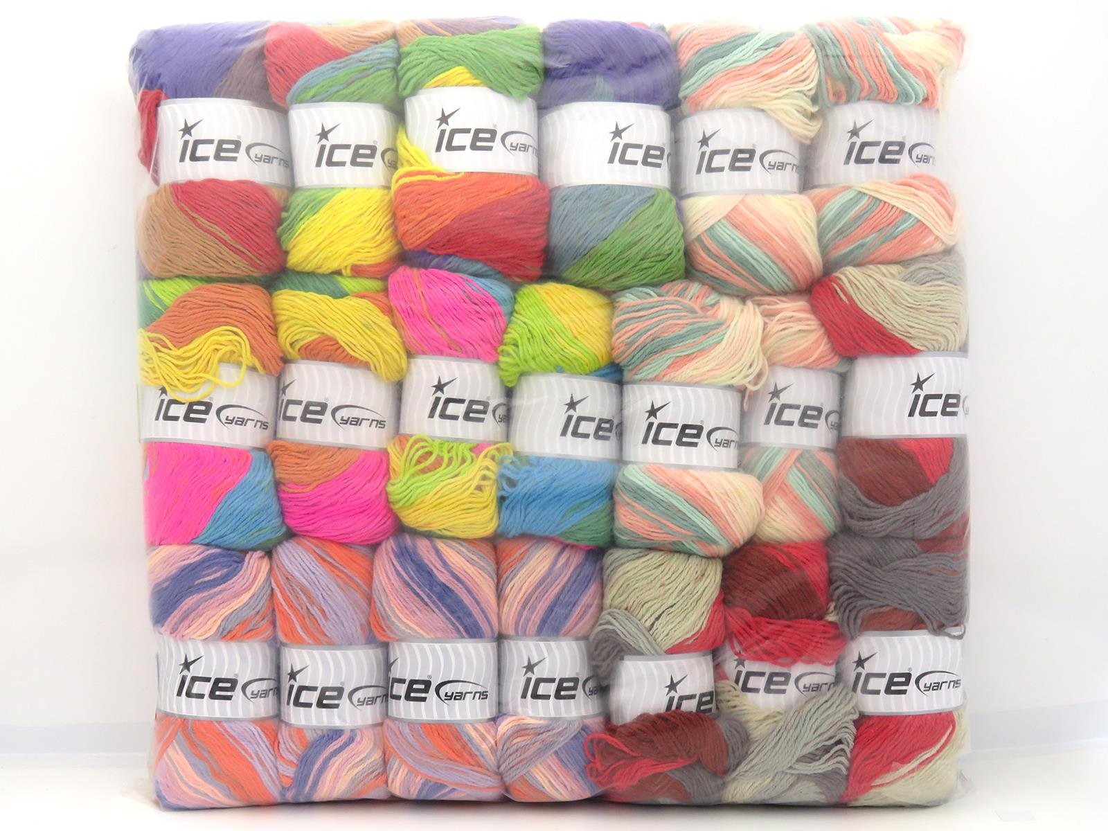 Lot of 20 x 100gr Skeins Ice Yarns Magic Light Yarns MIXED LOT Yarn Multicolor