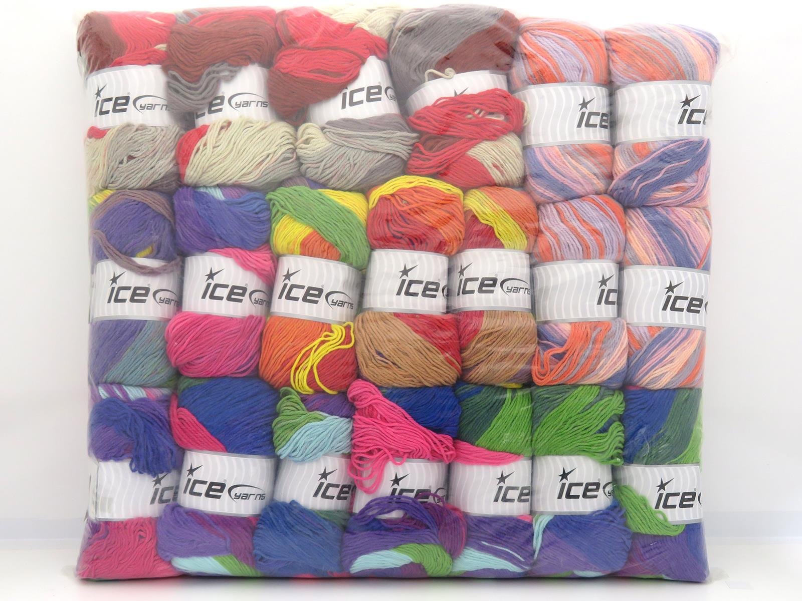 Lot of 20 x 100gr Skeins Ice Yarns Magic Light Yarns MIXED LOT Yarn Multicolor