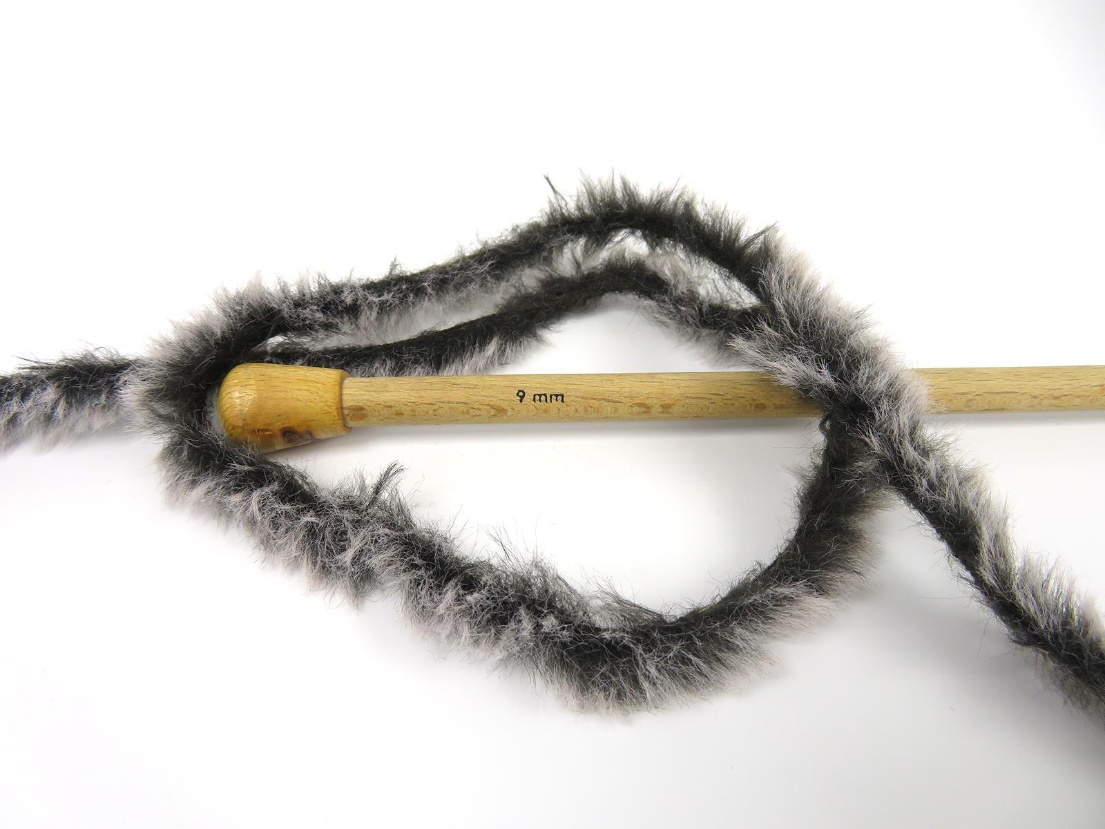 Lot of 3 x 100gr Skeins Ice Yarns BUNNY FUR Hand Knitting Yarn Dark Grey White