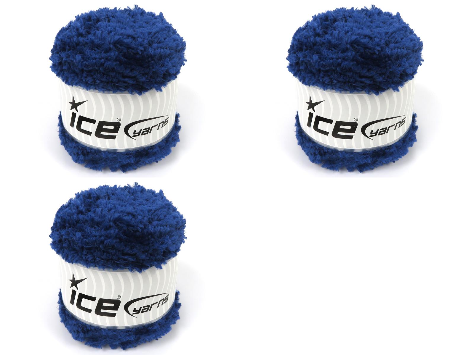 Lot of 3 x 100gr Skeins Ice Yarns CAKES PANDA (100% MicroFiber) Yarn Navy