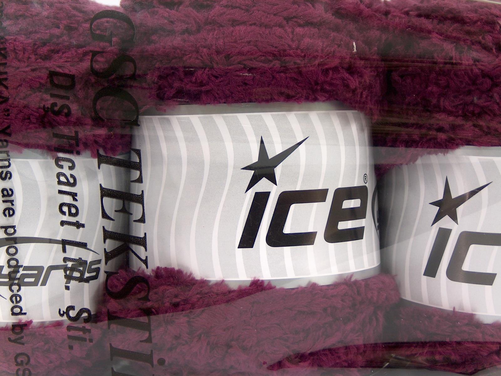 Lot of 3 x 100gr Skeins Ice Yarns CAKES PANDA (100% MicroFiber) Yarn Purple