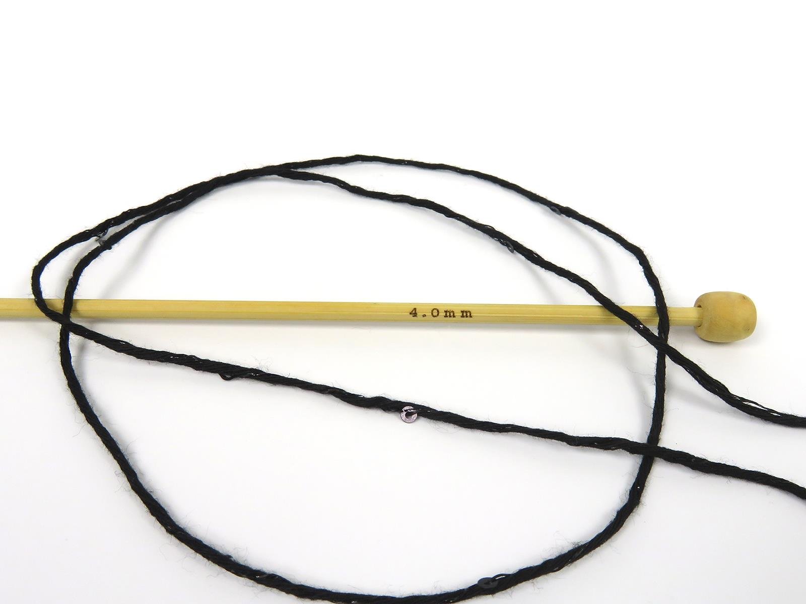 Lot of 3 x 100gr Skeins Ice Yarns NATURAL COTTON PAILLETTE (85%Cotton 5% Paillette) Yarn Black