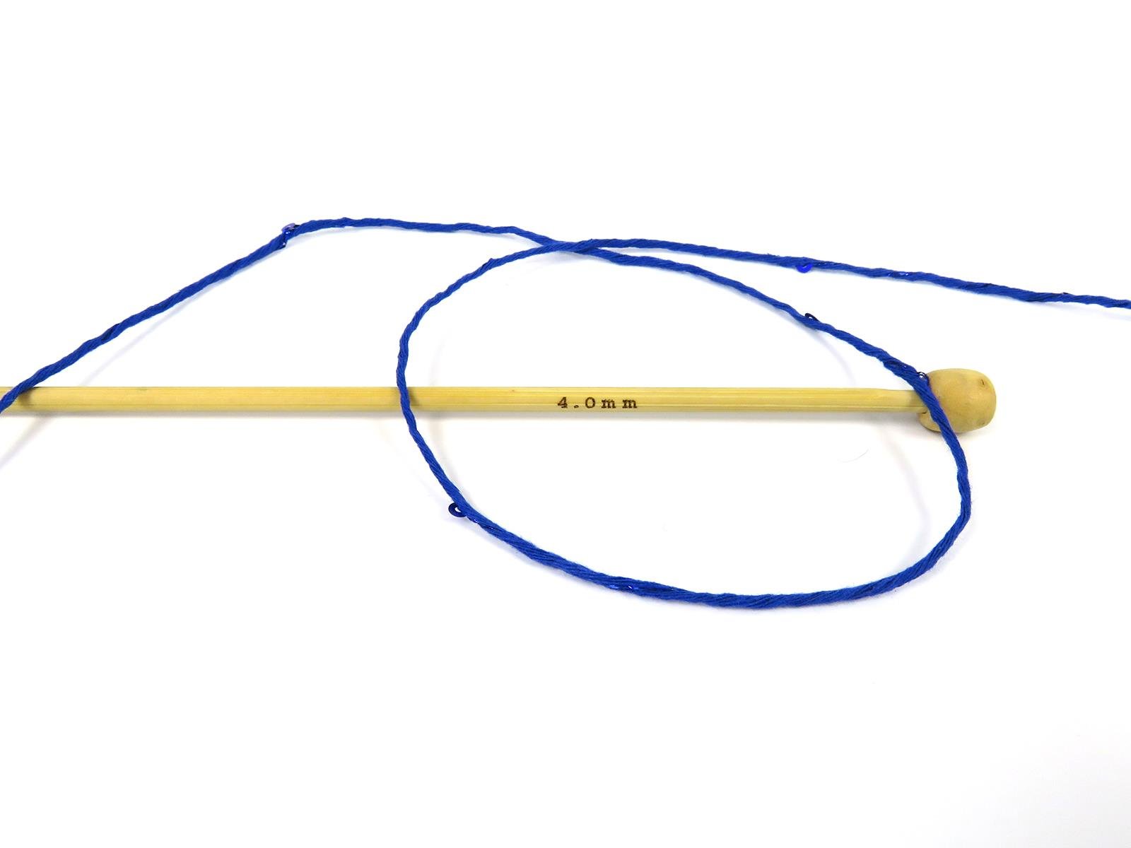 Lot of 3 x 100gr Skeins Ice Yarns NATURAL COTTON PAILLETTE (85%Cotton 5% Paillette) Yarn Blue