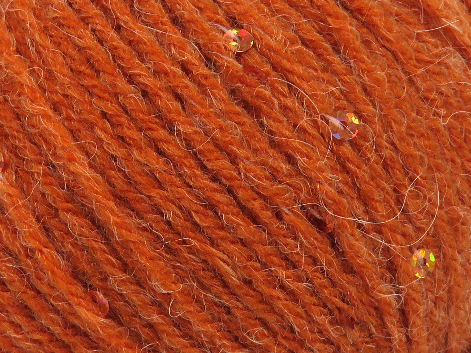 Lot of 4 Skeins Ice Yarns ALPACA PAILLETTE (20% Alpaca 5% Paillette) Yarn Orange