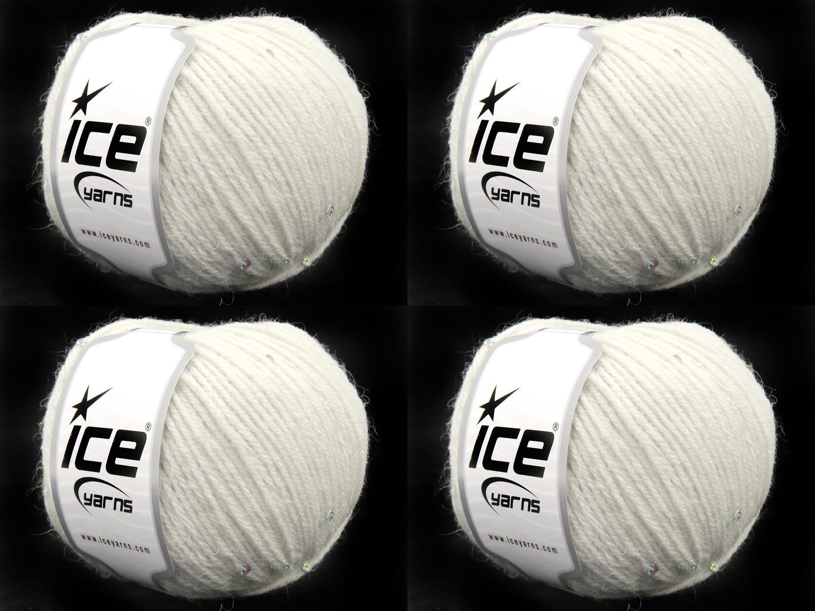 Lot of 4 Skeins Ice Yarns ALPACA PAILLETTE (20% Alpaca 5% Paillette) Yarn Stone Grey