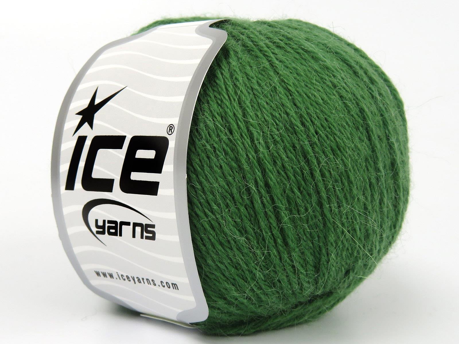 Lot of 4 Skeins Ice Yarns BABY ALPACA (45% Superwash Extrafine Merino Wool) Yarn Green
