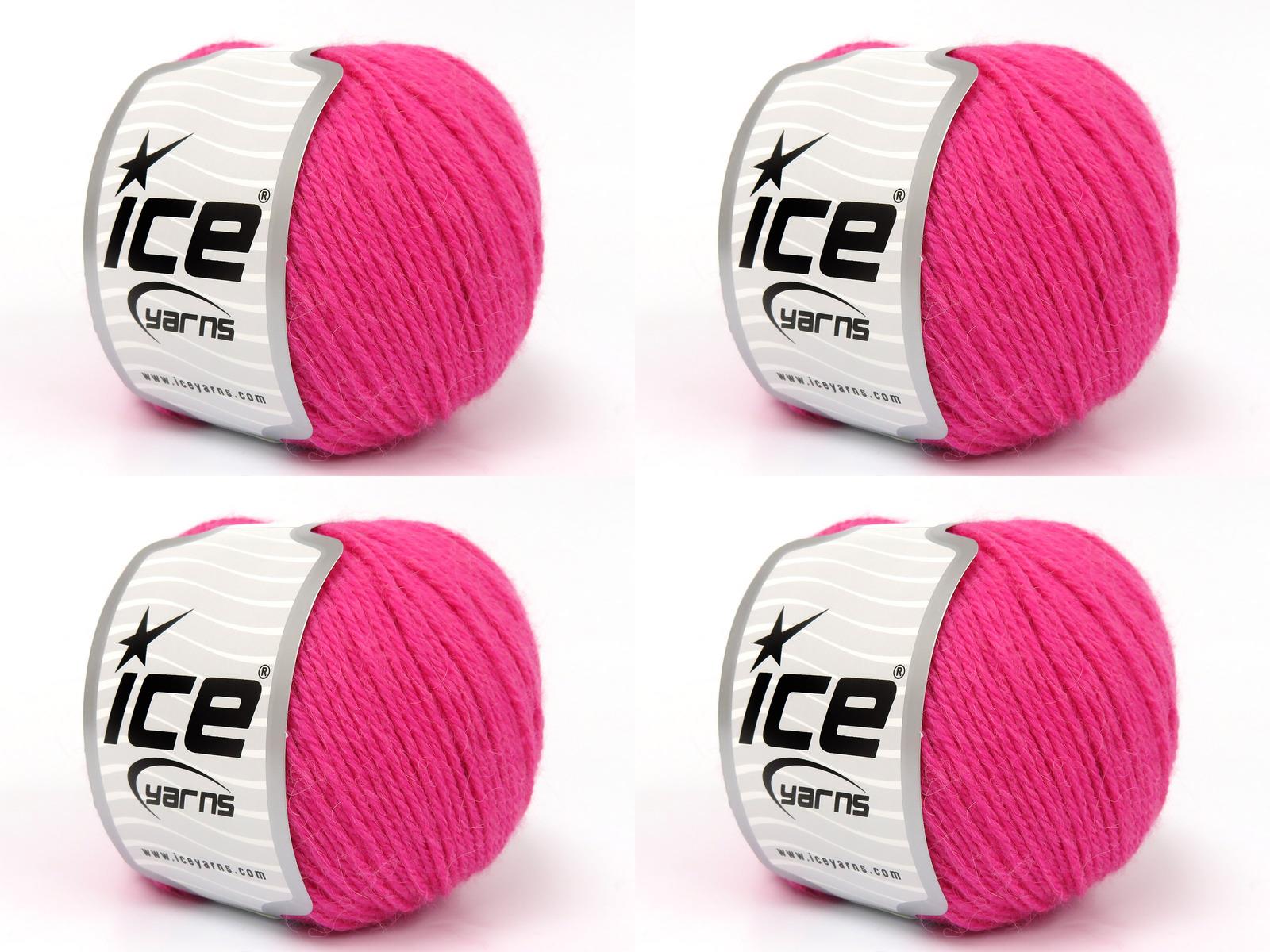 Lot of 4 Skeins Ice Yarns BABY ALPACA (45% Superwash Extrafine Merino Wool) Yarn Candy Pink